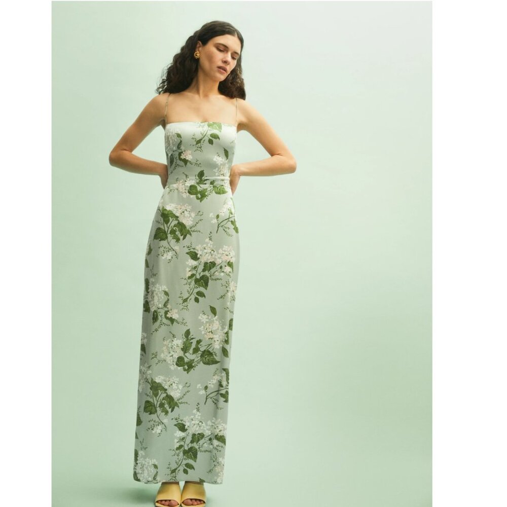 Reformation Frankie Silk Dress - Tea Garden - Picture 8 of 16